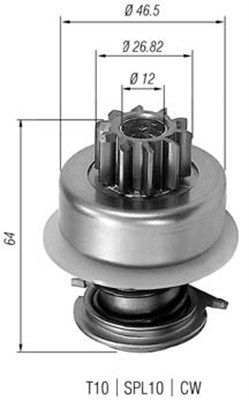 MAGNETI MARELLI Ведущая шестерня, стартер 940113020053